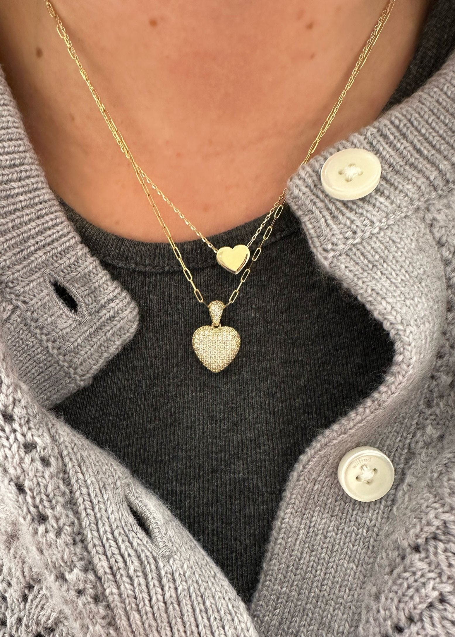 Crystal Heart Pendant - 10k Gold