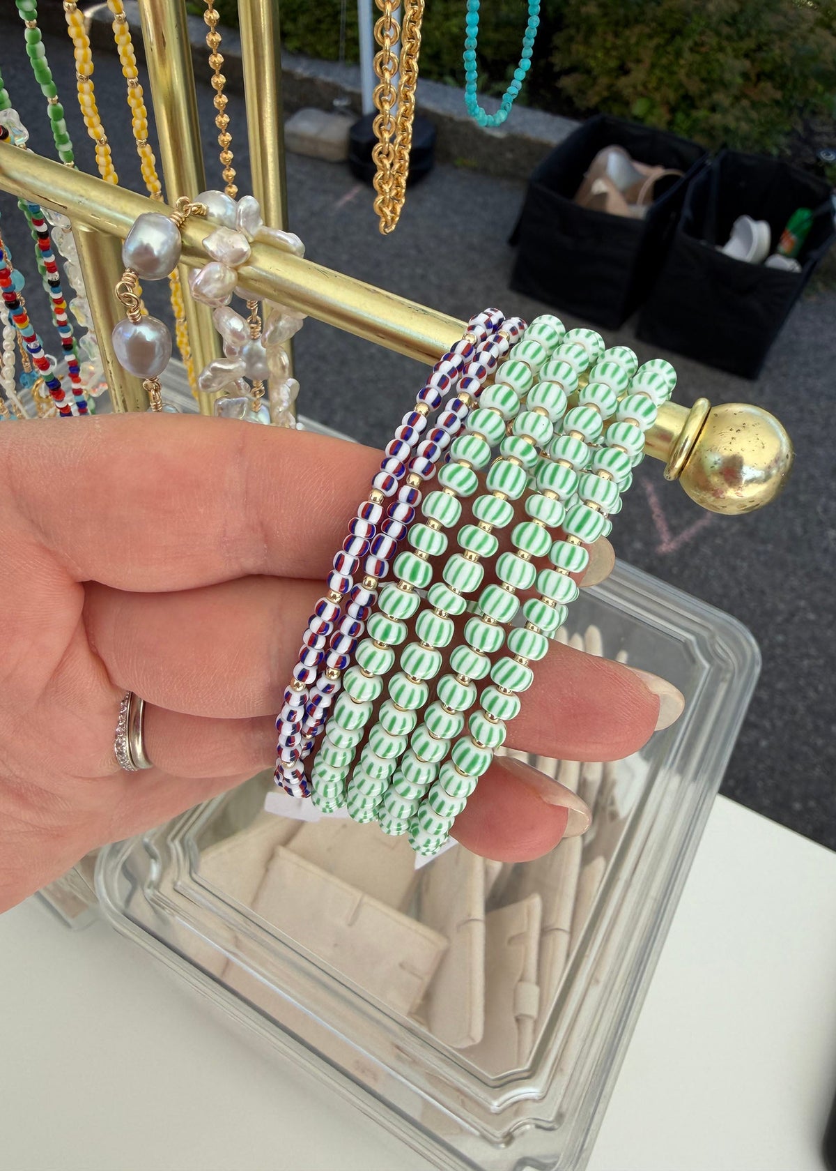 Green Striped Bracelet
