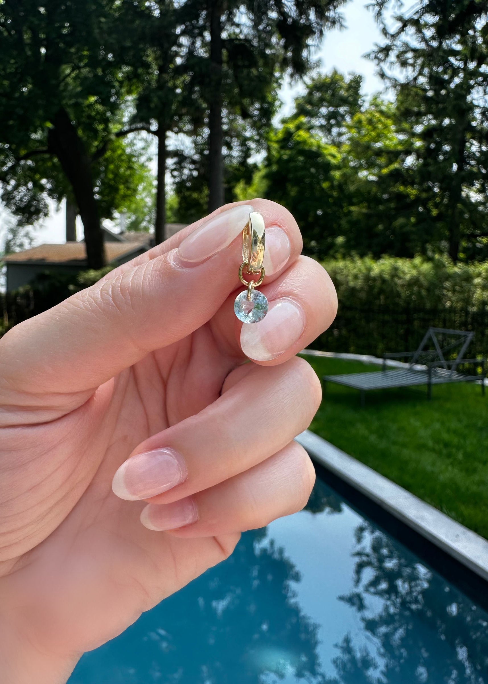 Aquamarine Hoop Charms