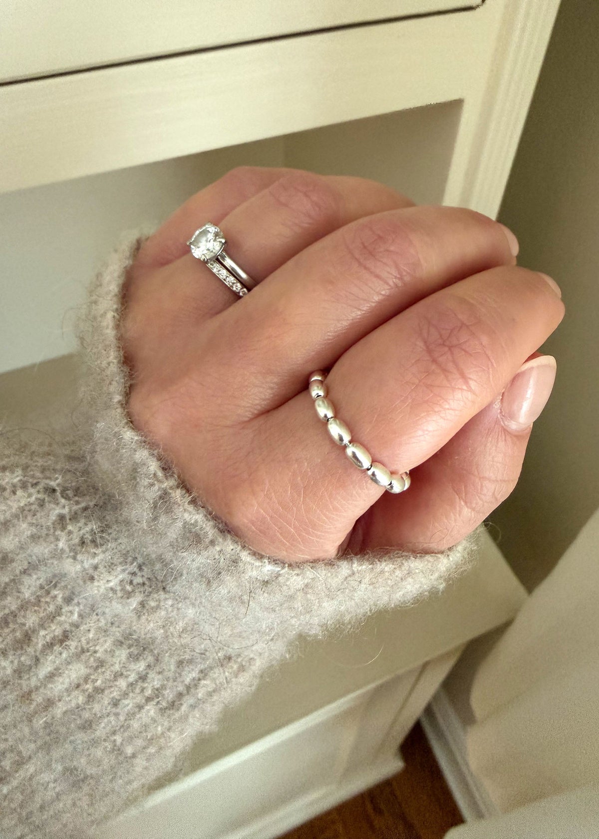 Beaded Ring - Silver