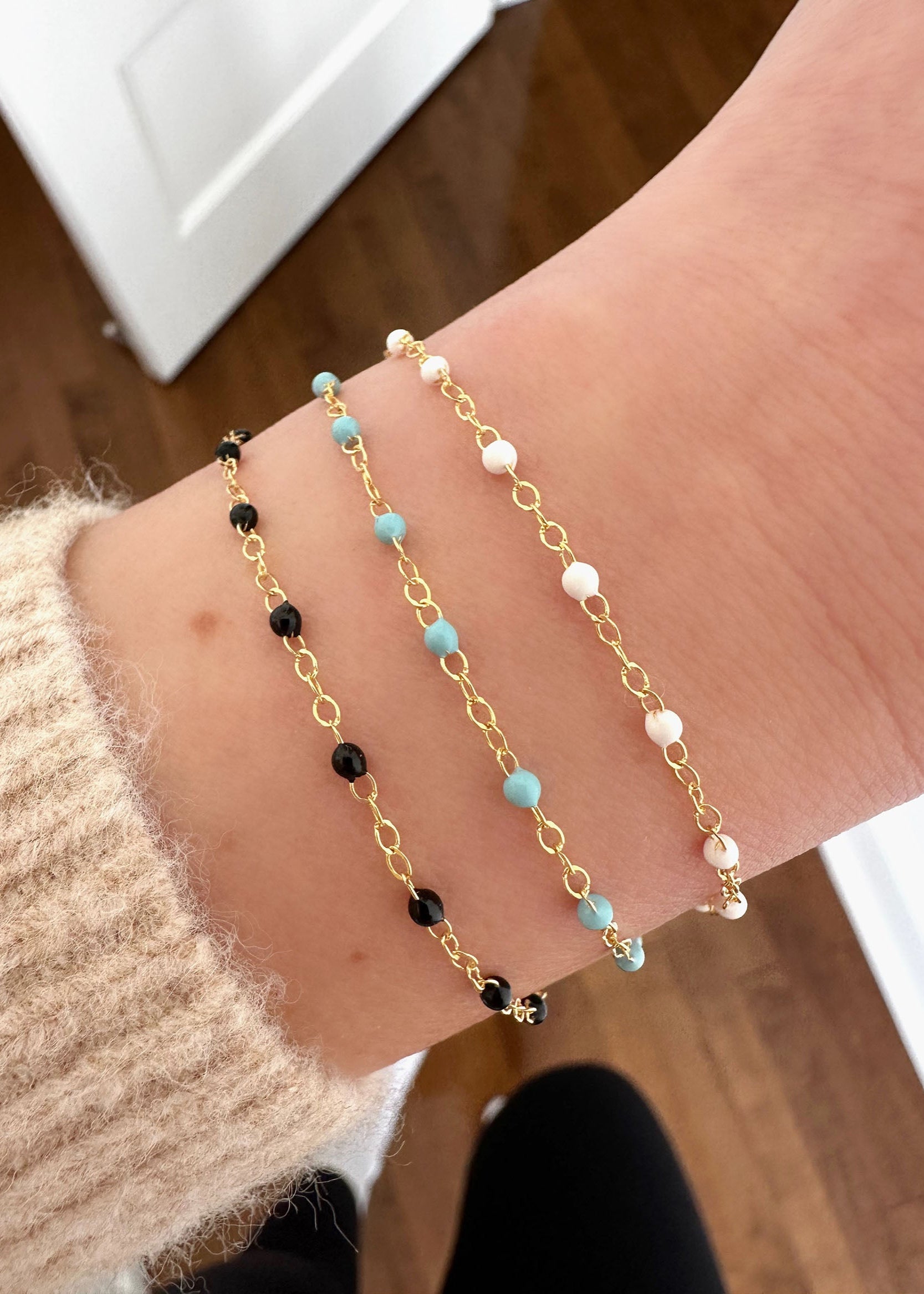 Enamel Bracelet - 14k Gold