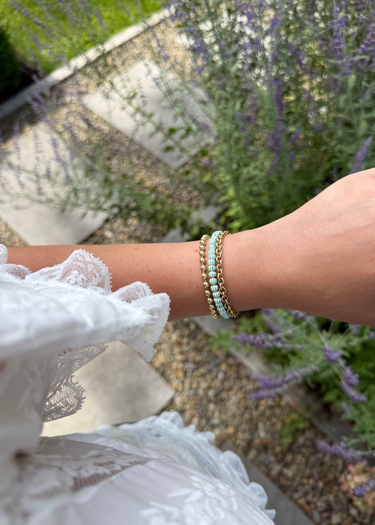 Green Striped Bracelet