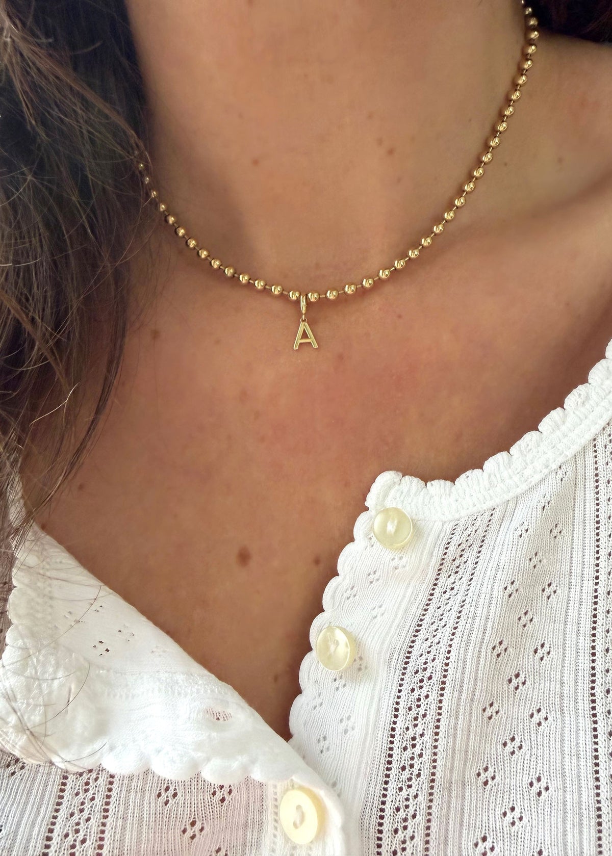 Letter Charm Clasp - 14k Gold