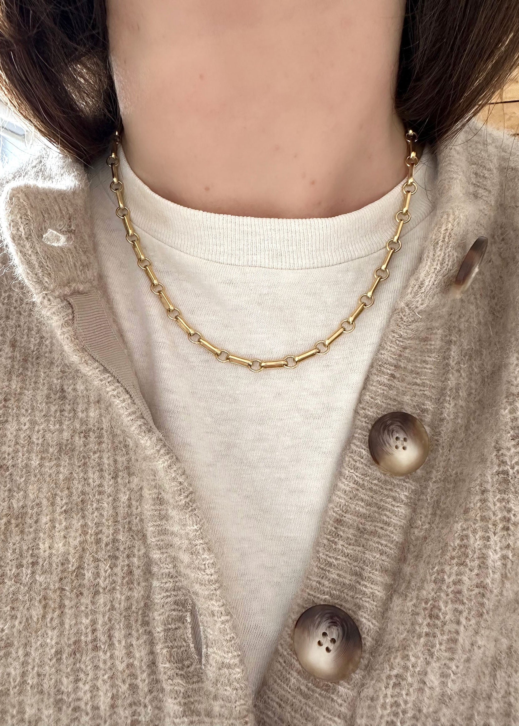 Paper Clip Style Necklace - 14k Gold Filled