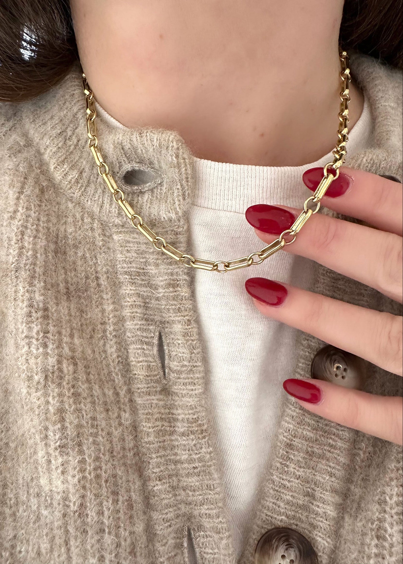 Paper Clip Style Necklace - 14k Gold Filled