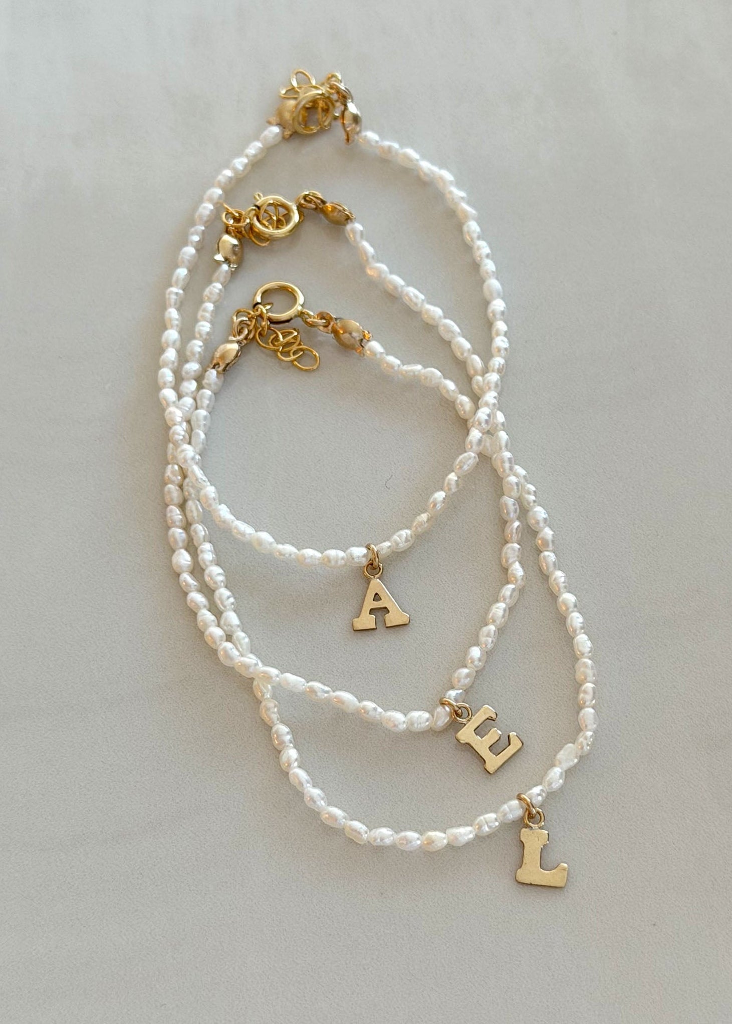 Initial Mini Pearl Bracelet