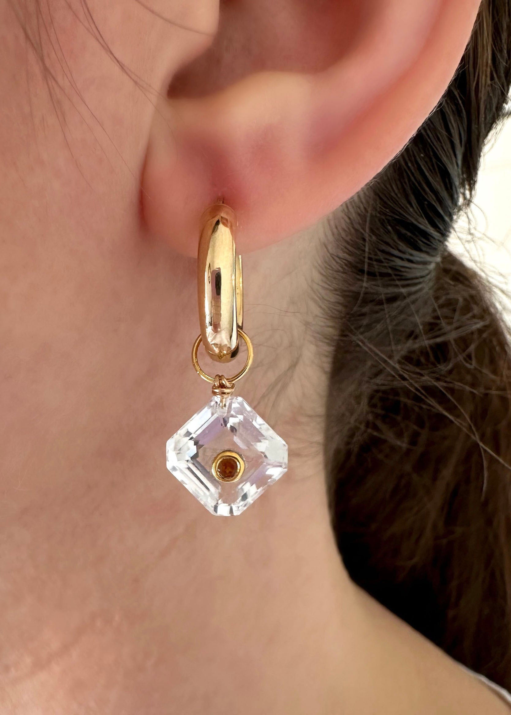 Quartz Hoop Charms