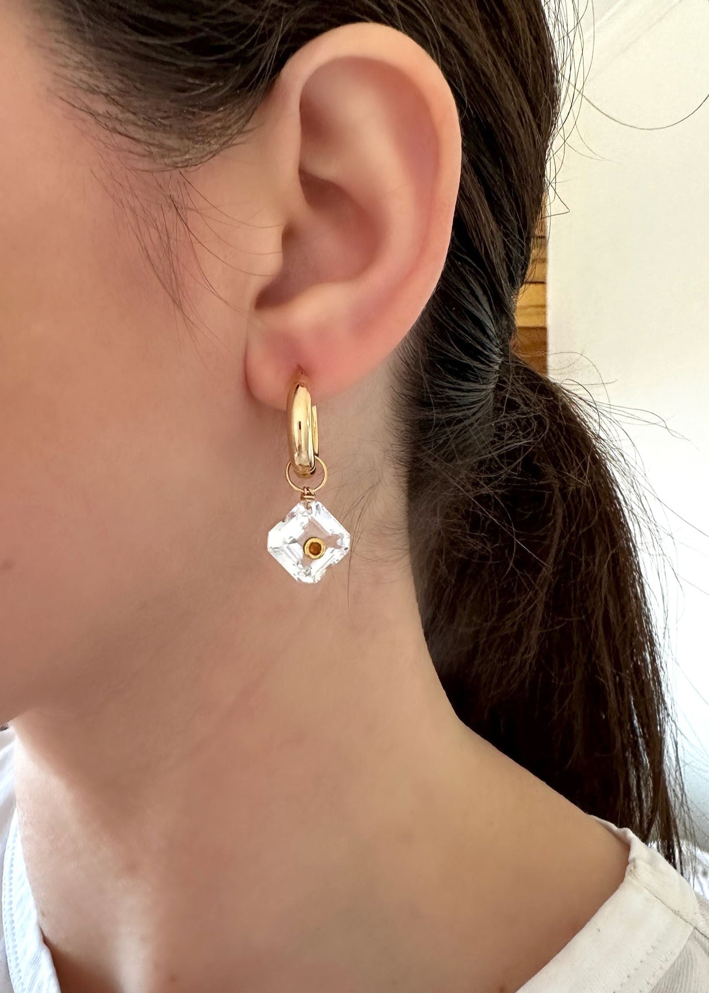 Quartz Hoop Charms