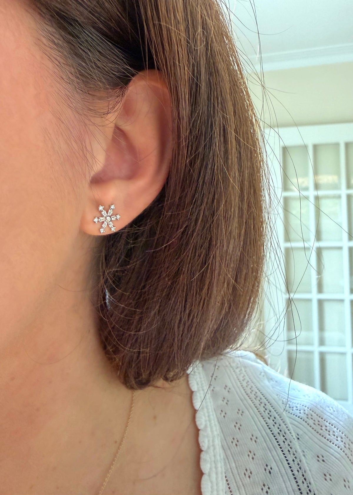 Snowflake Earrings - Silver