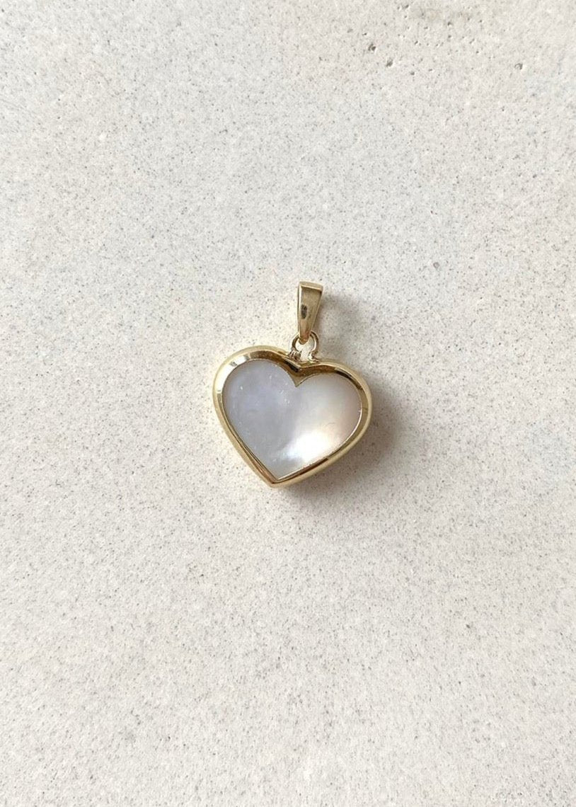 Pearl Heart Pendant - 10k Gold