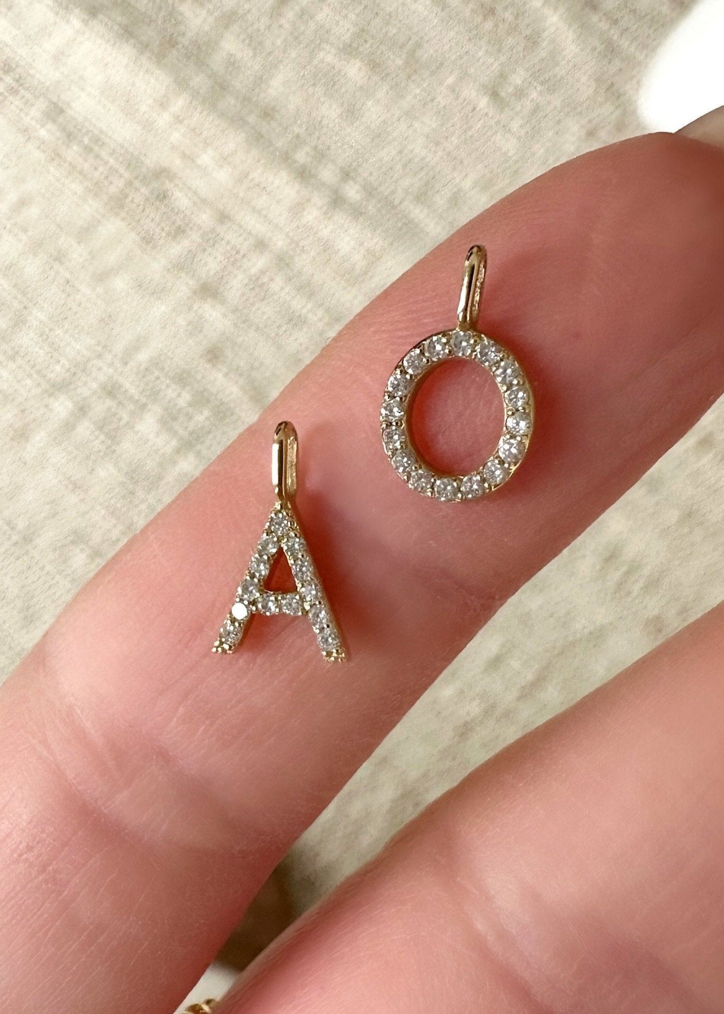 Pendentif Lettre Diamant