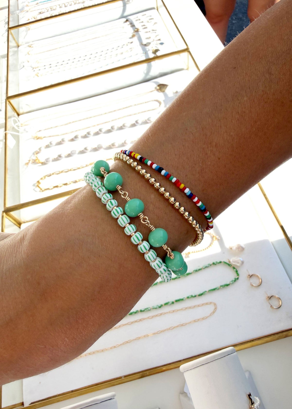 Green Striped Bracelet