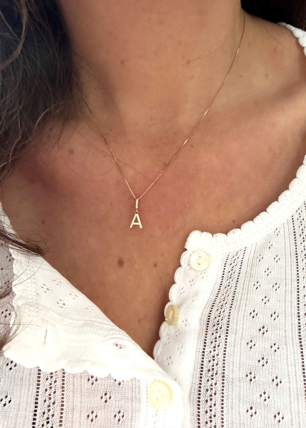 Letter Charm Clasp - 14k Gold