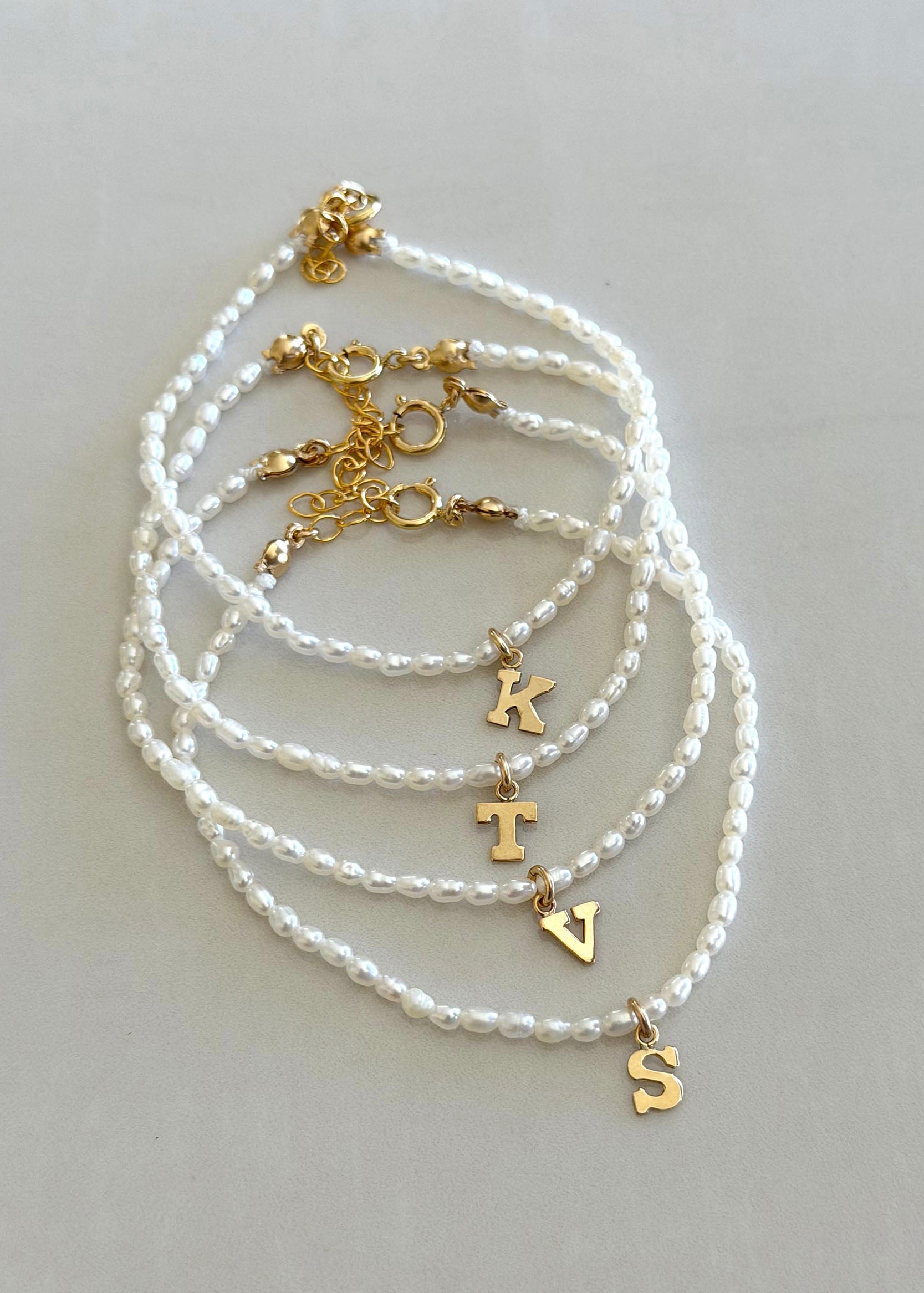 Initial Mini Pearl Bracelet