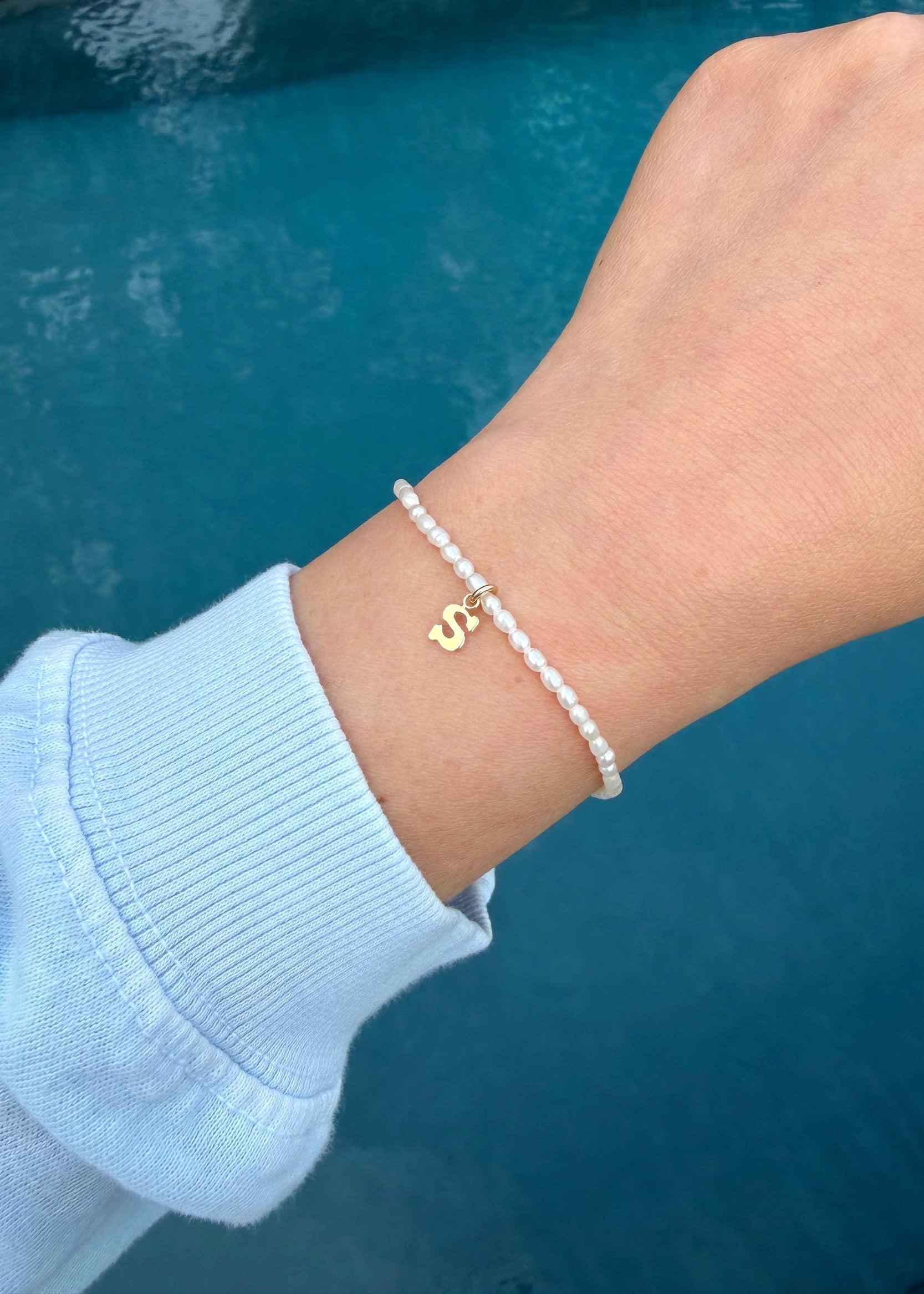 Initial Mini Pearl Bracelet
