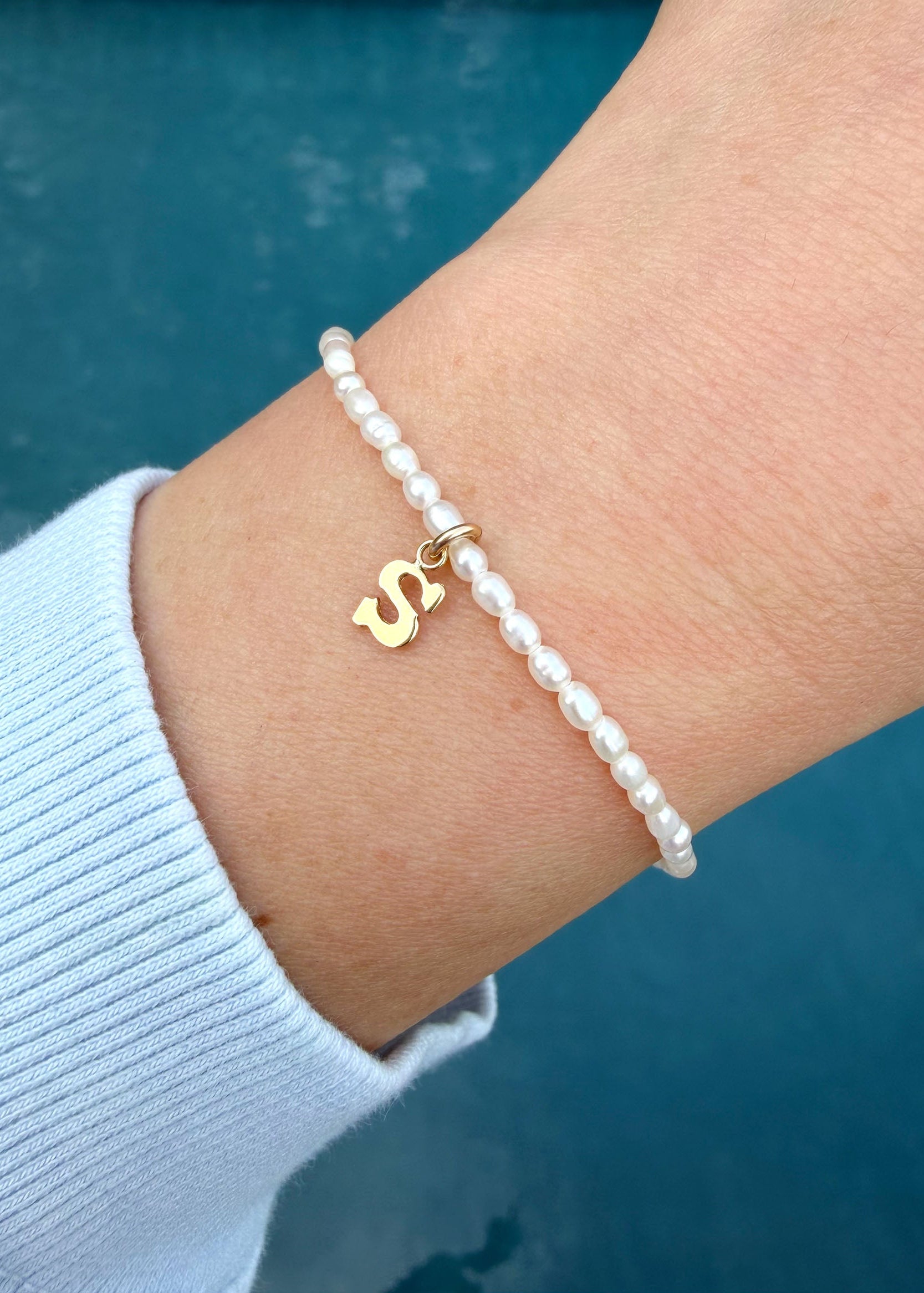 Initial Mini Pearl Bracelet