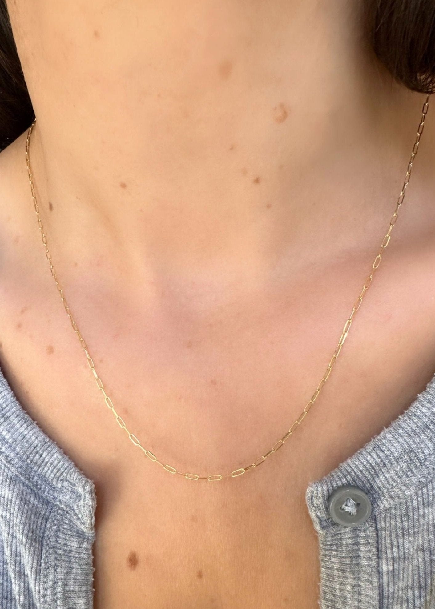 Dainty Paper Clip Necklace