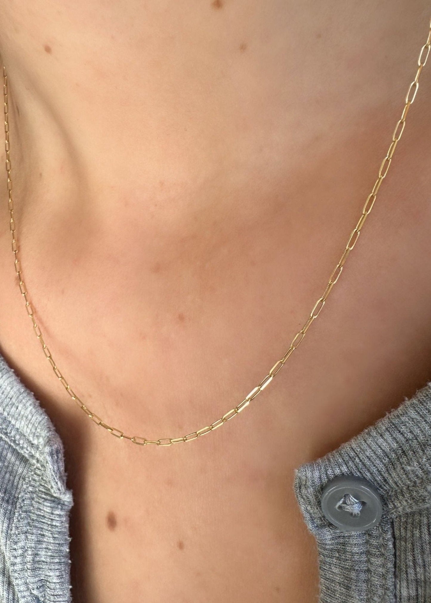 Dainty Paper Clip Necklace