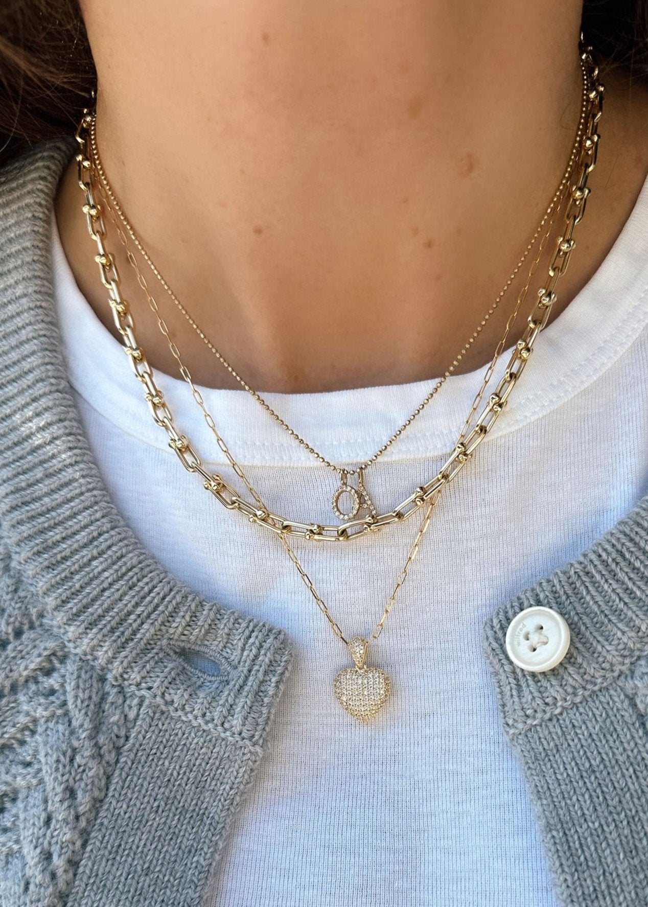 Crystal Heart Pendant (10k Solid Gold)