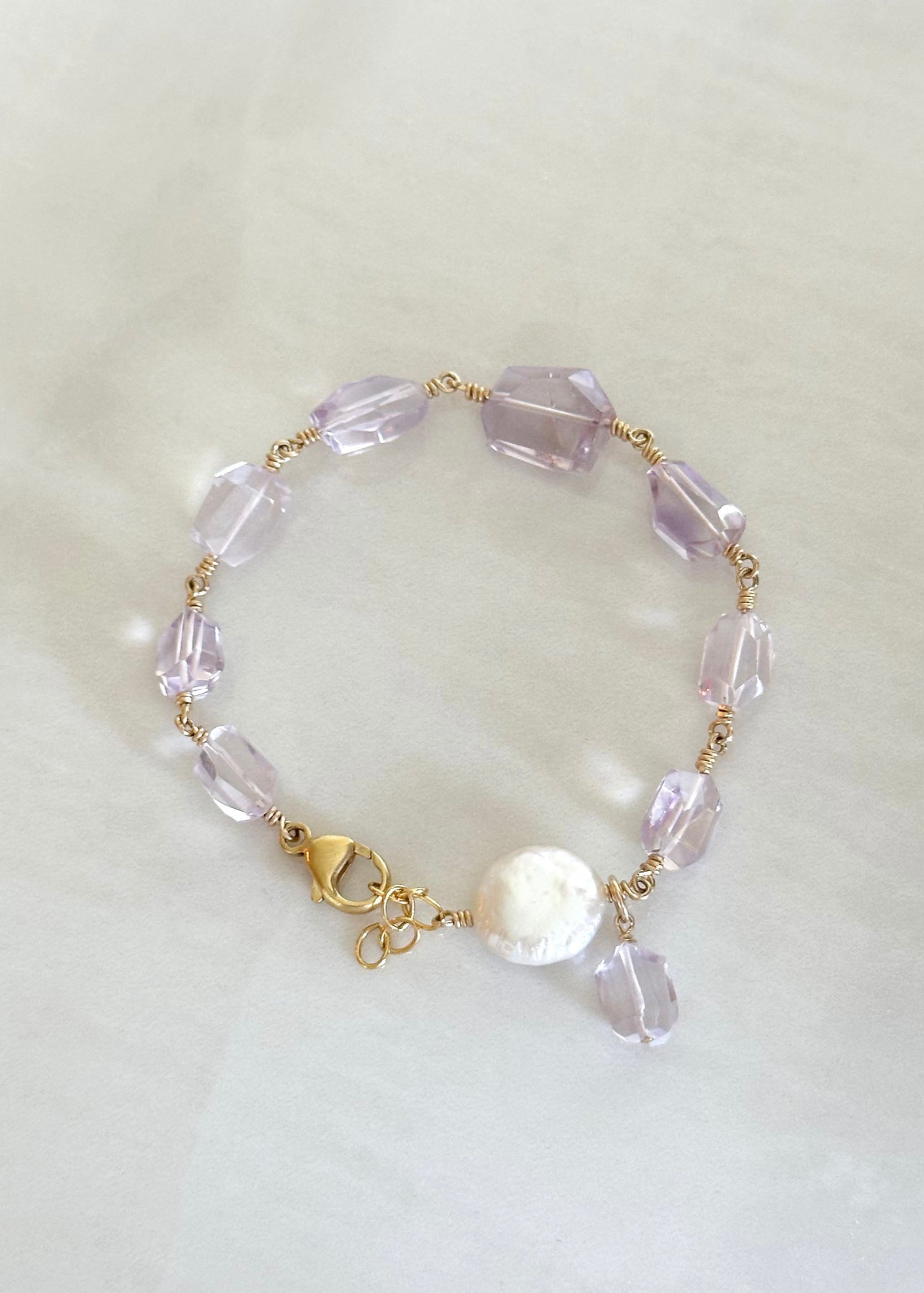 Amethyst Bracelet - 14k Gold Filled