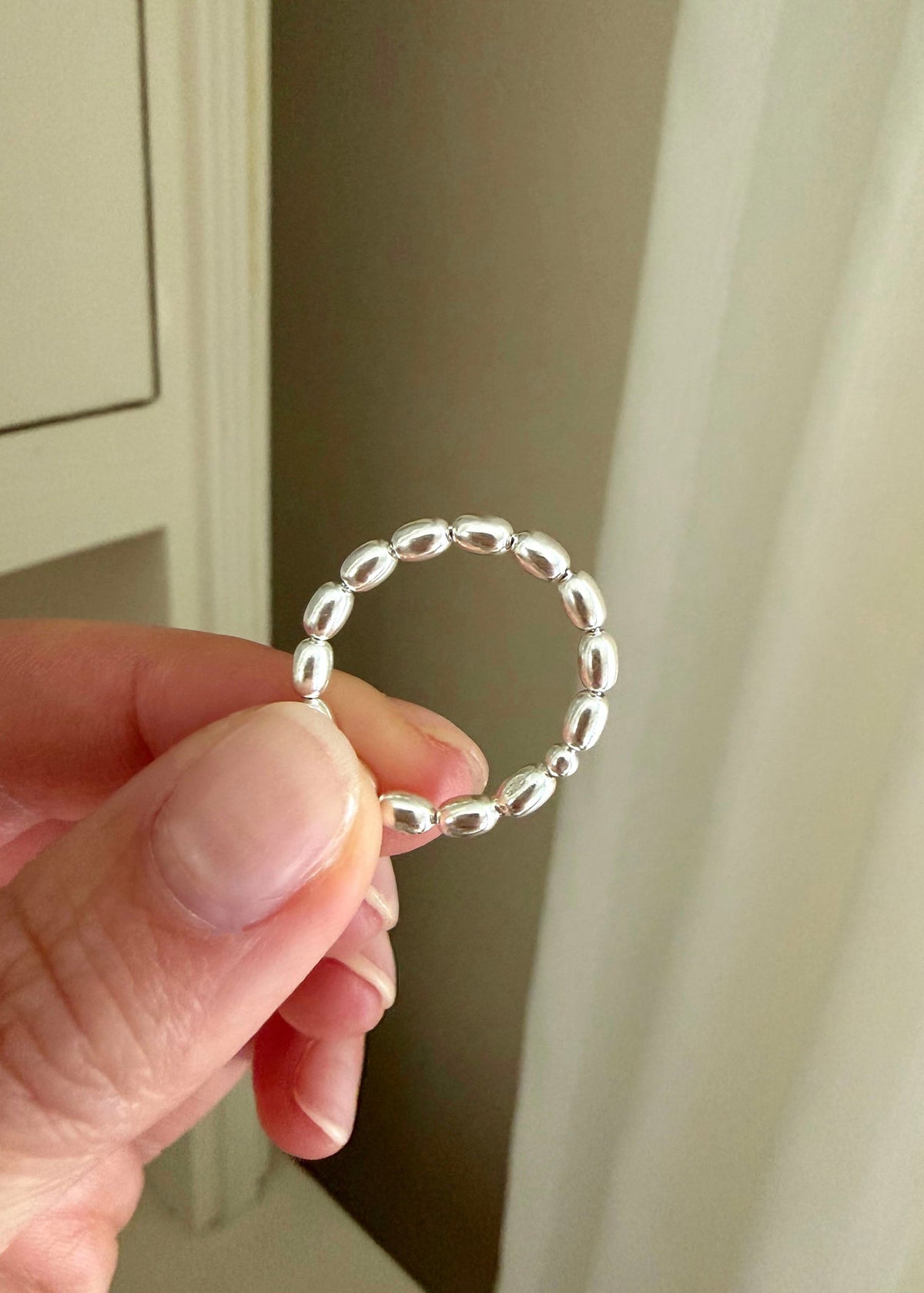 Beaded Ring - Silver