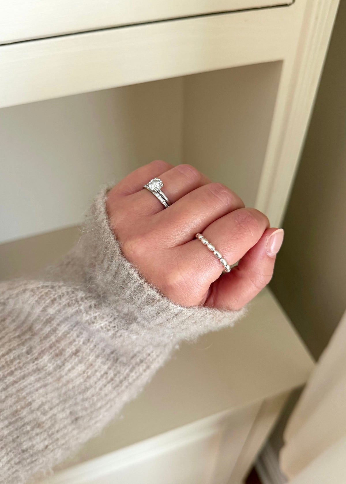 Beaded Ring - Silver