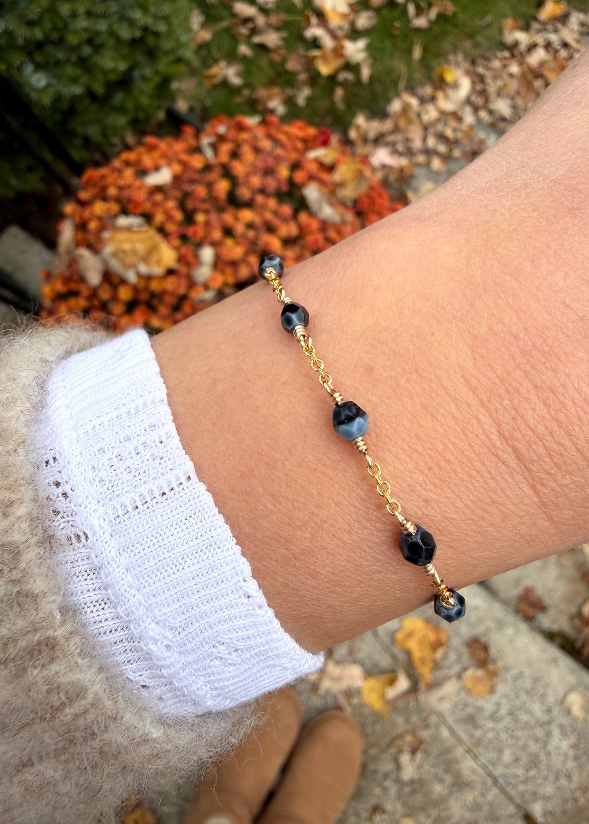 Haven Bracelet - Marble Black Blue