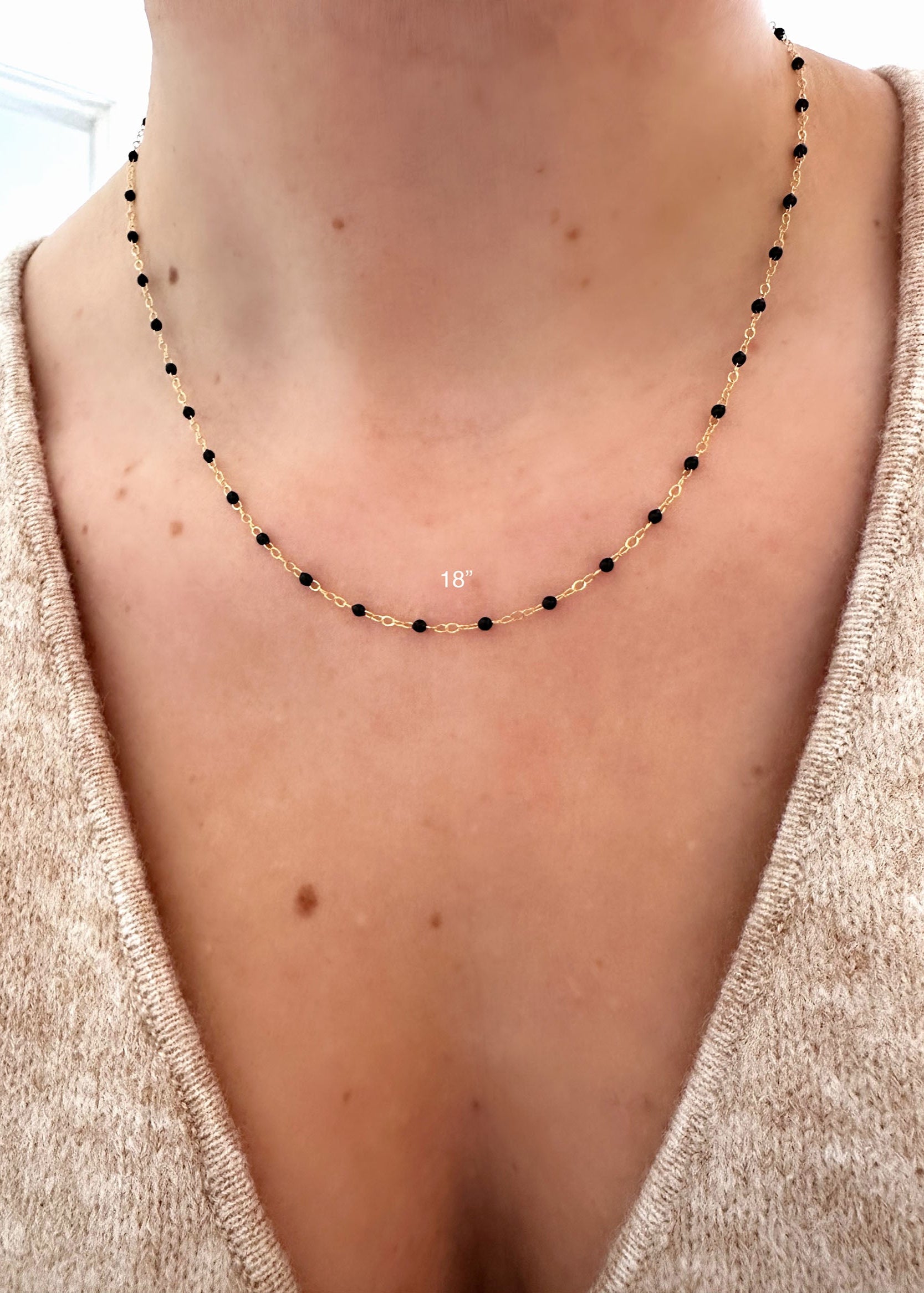 Enamel Necklace - Black
