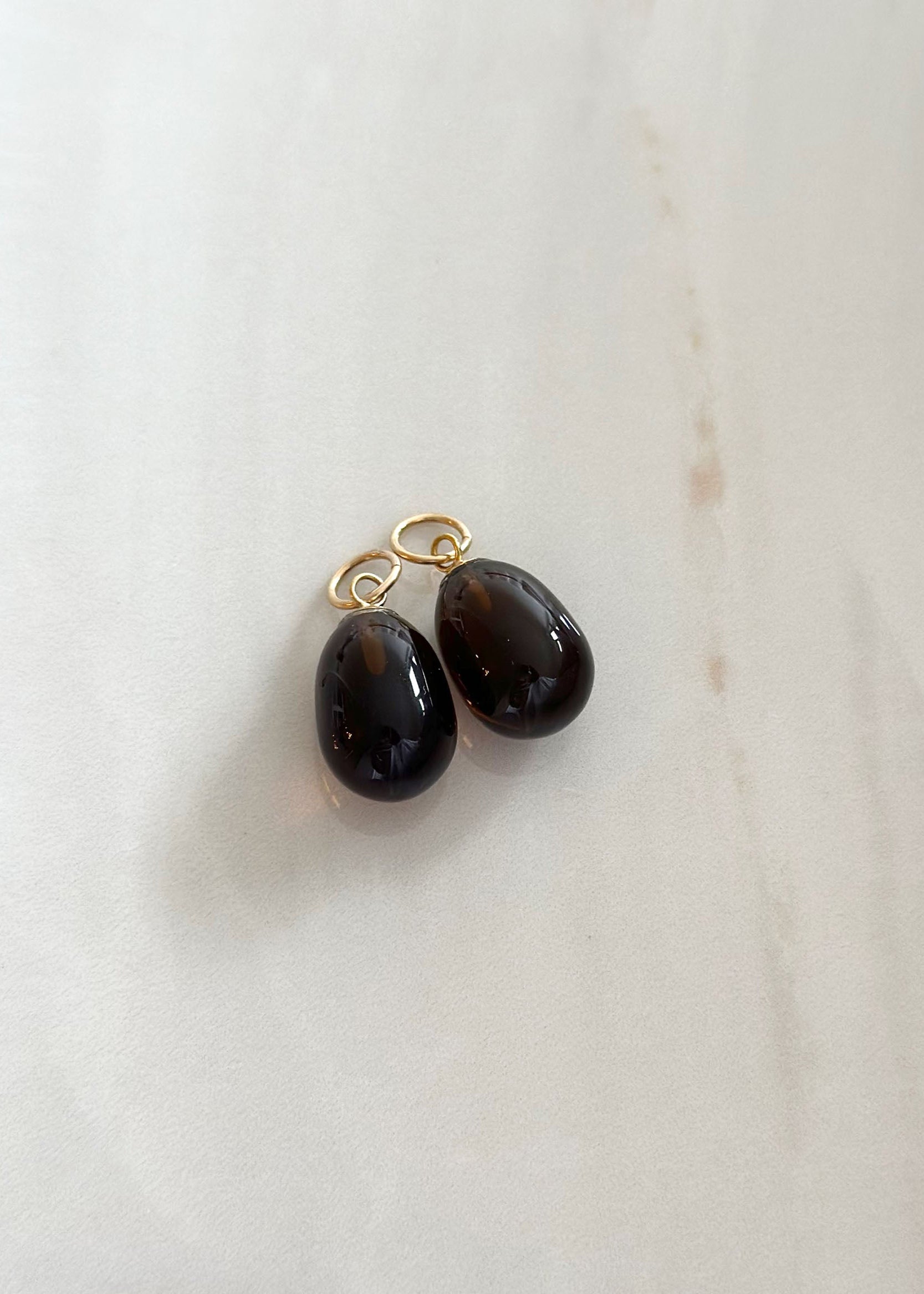 Cognac Quartz Hoop Charms