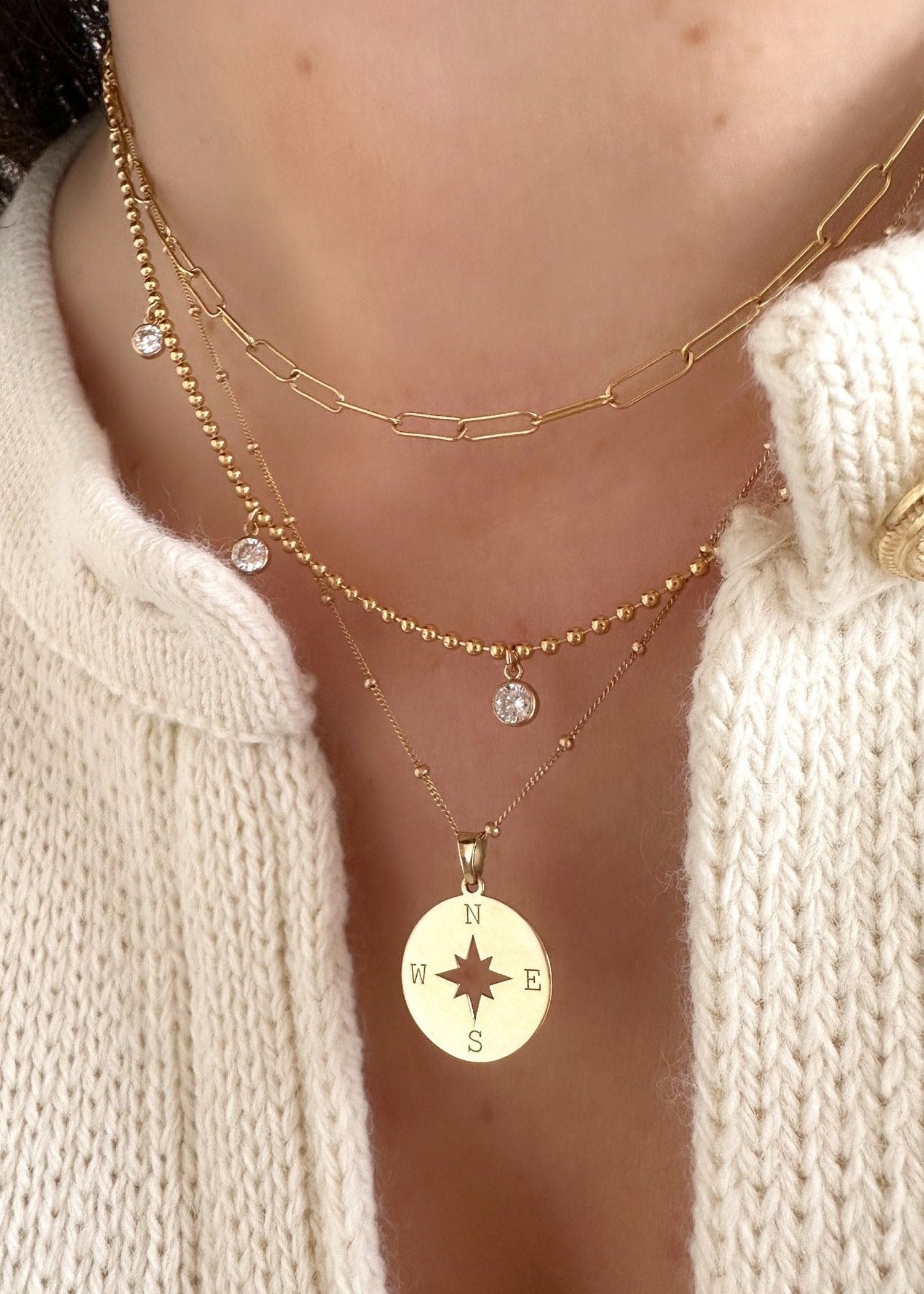 Compass Pendant (10k Solid Gold)