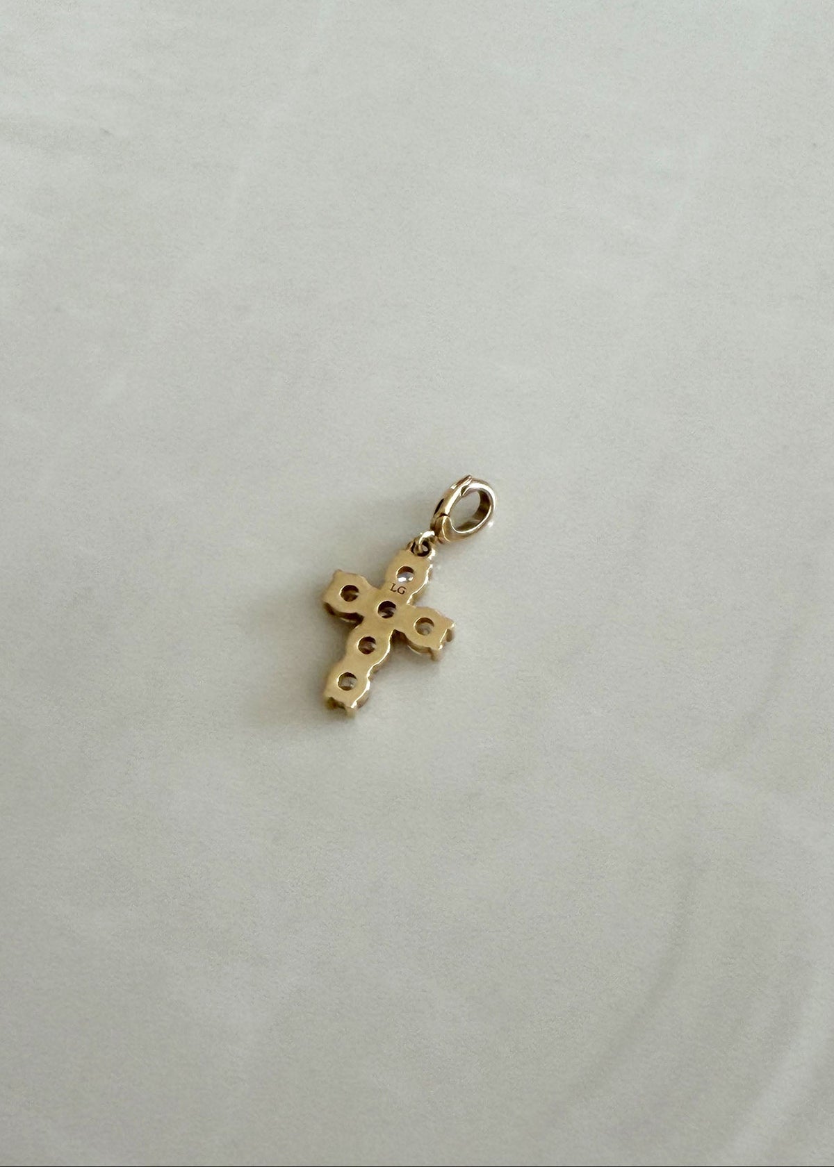 Diamond Cross Charm - 14k Gold