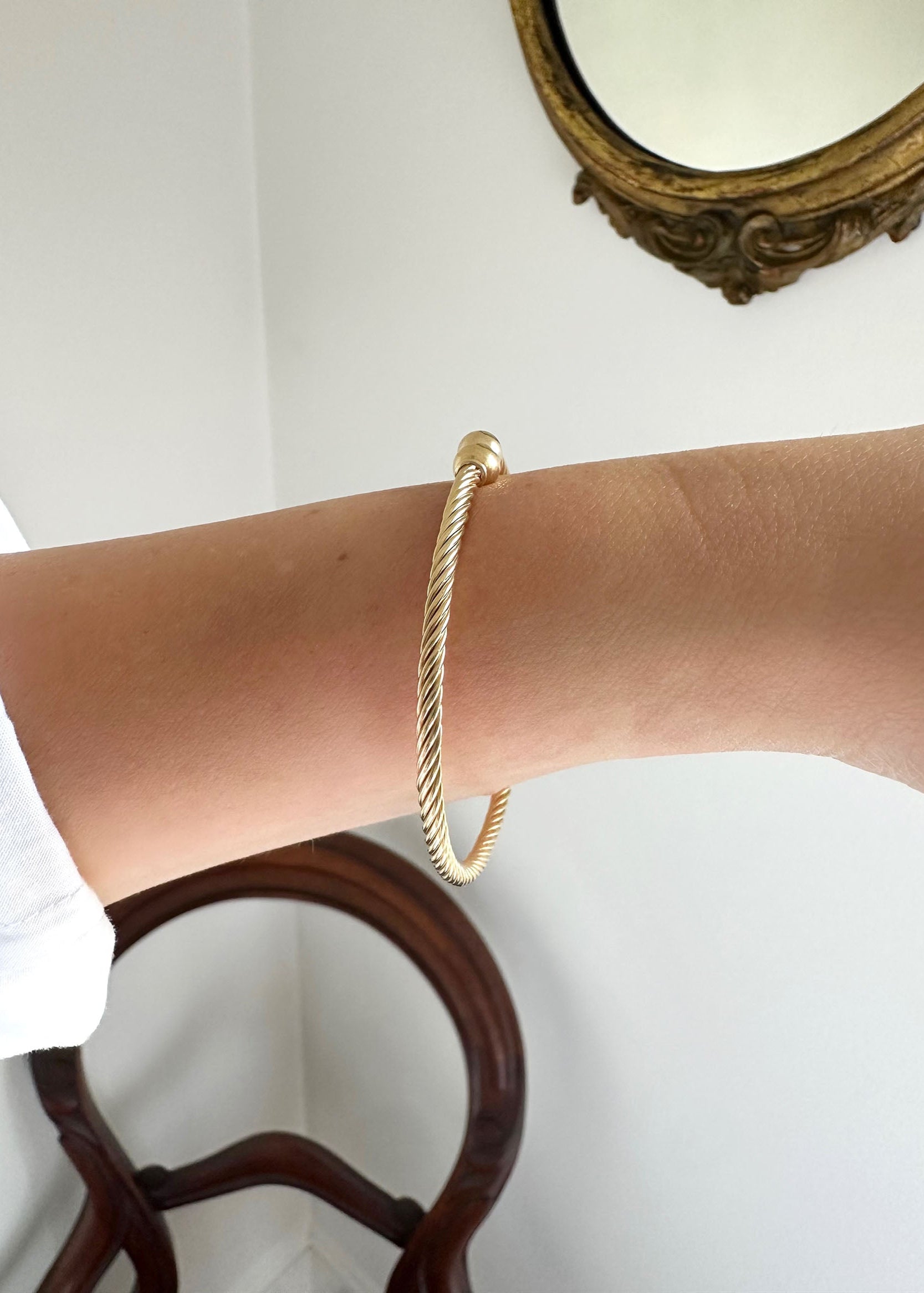 Twisted Cuff Bangle - 14k Gold Filled