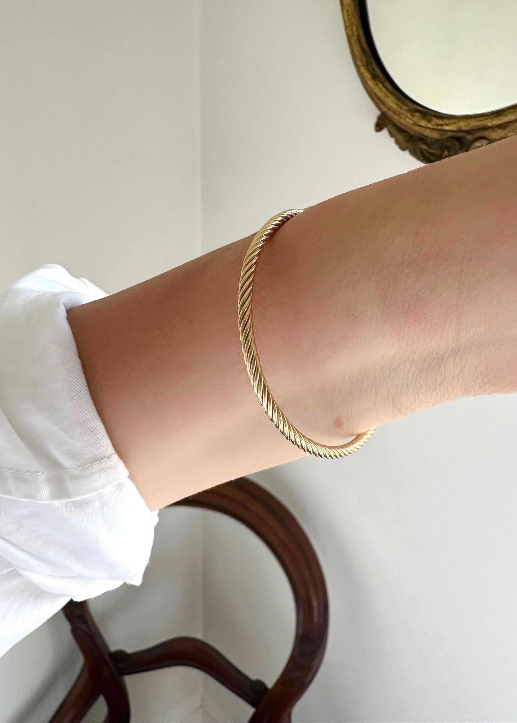 Twisted Cuff Bangle - 14k Gold Filled
