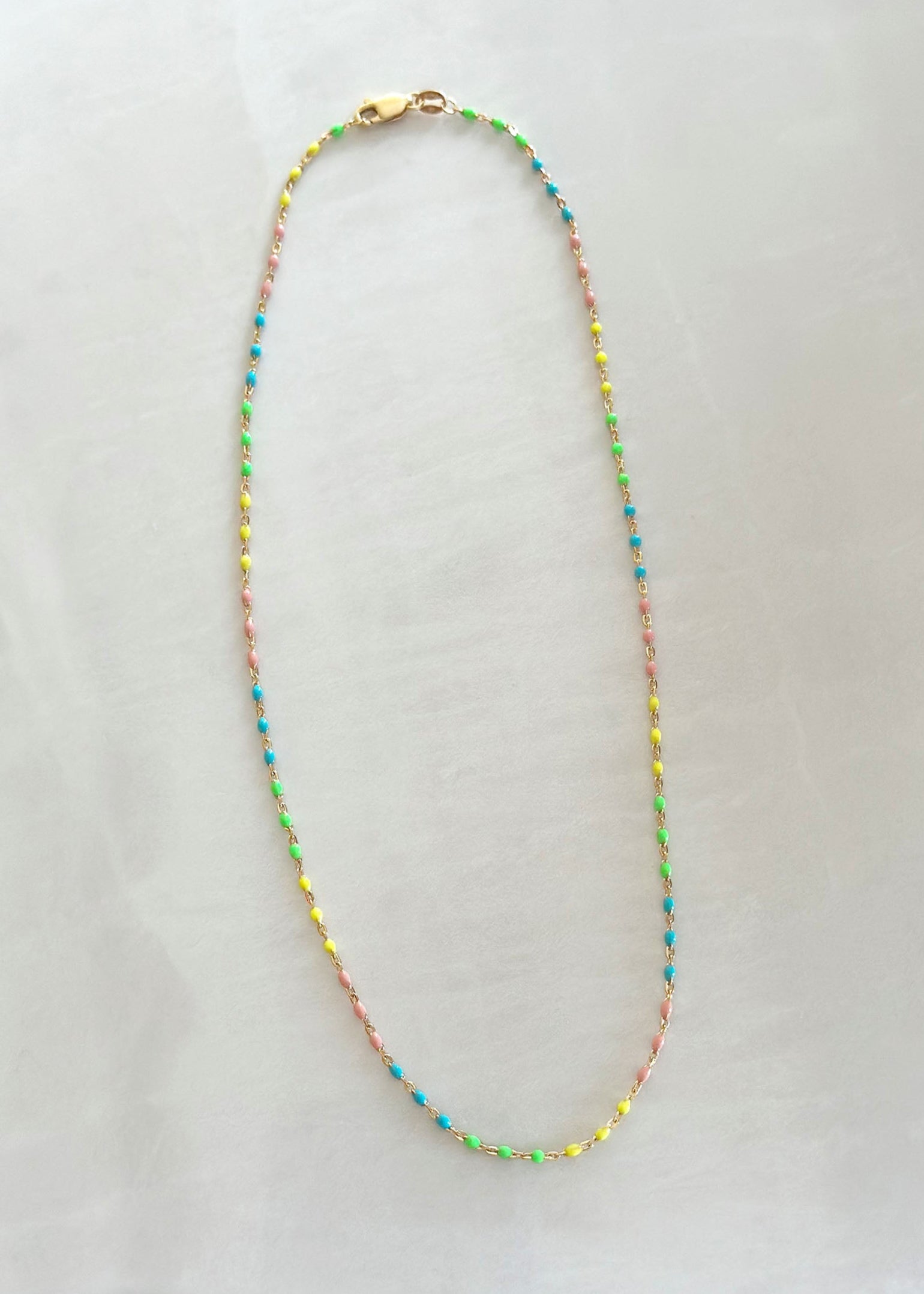 Multicolor Enamel Necklace - 14k Gold Filled