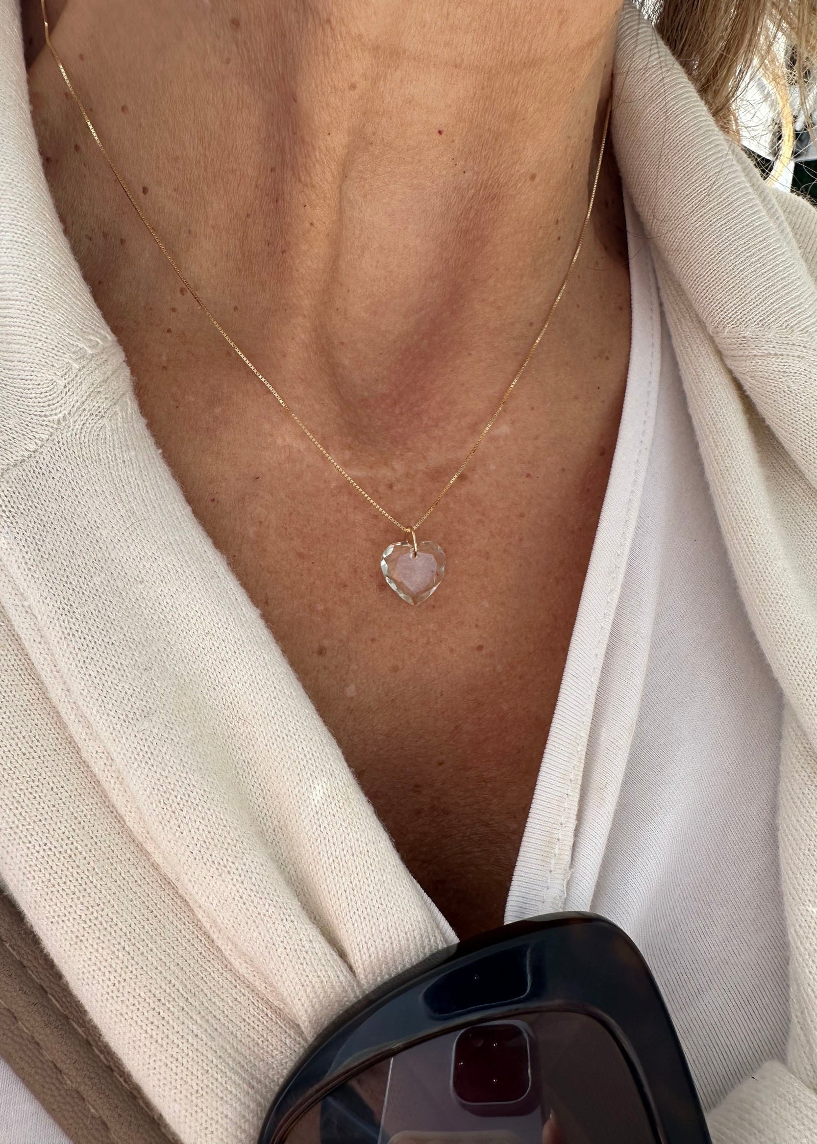 Green Amethyst Heart Pendant