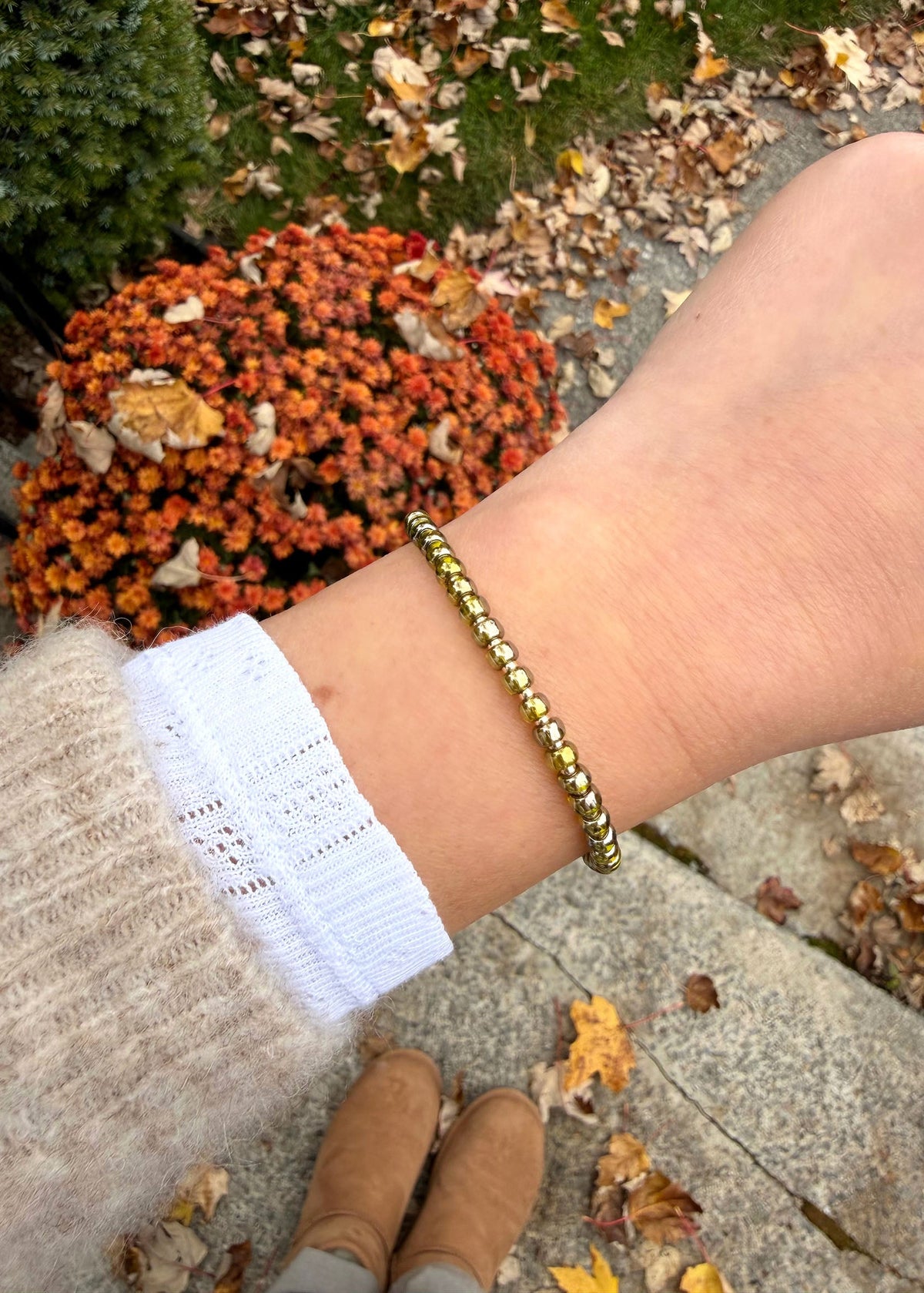 Olive Beaded Bracelet