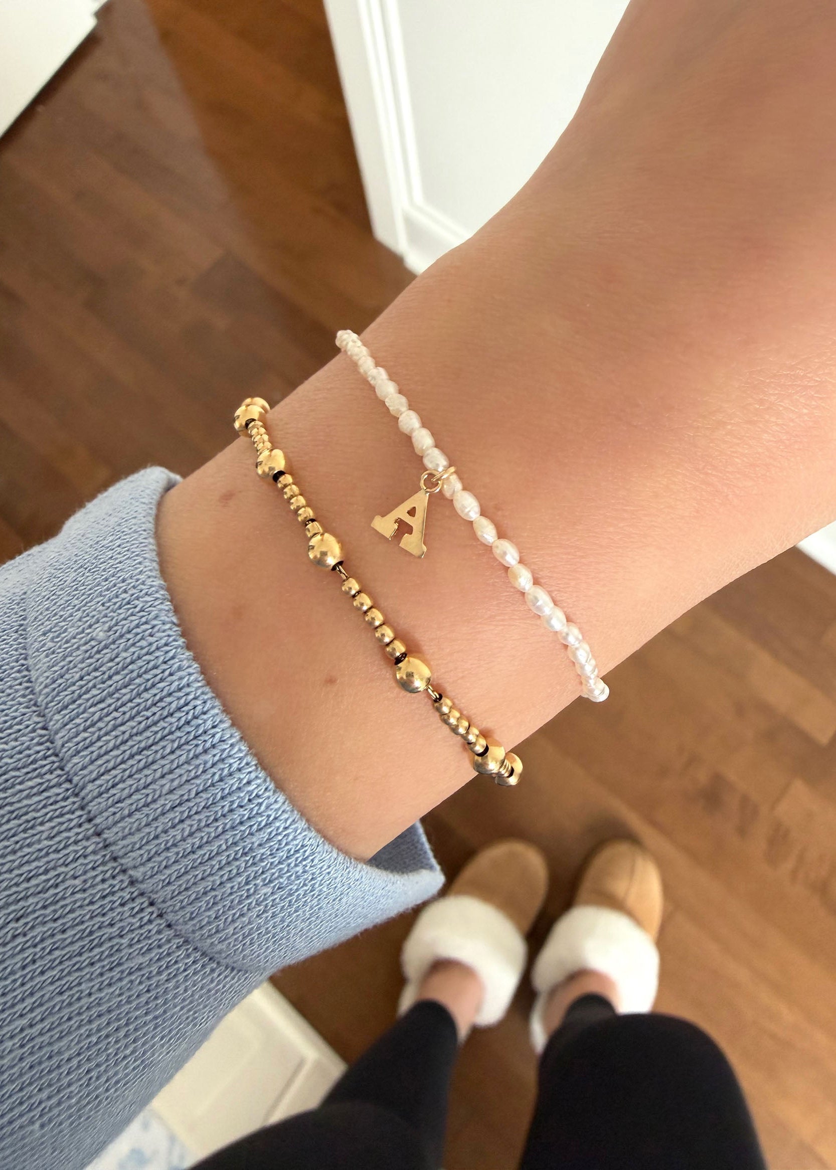 Initial Mini Pearl Bracelet