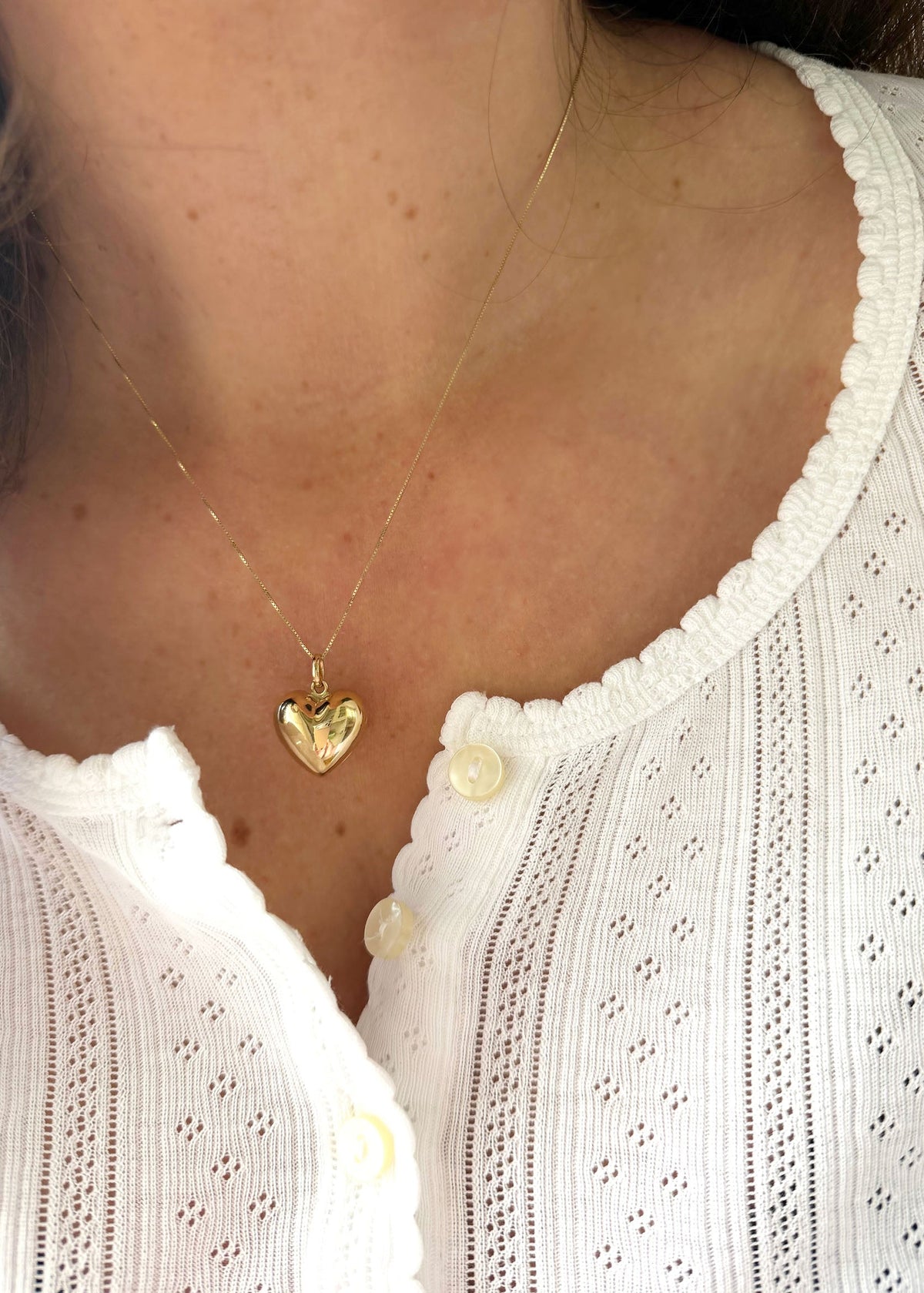 Puffy Heart Charm (XL) - 14k Gold Filled