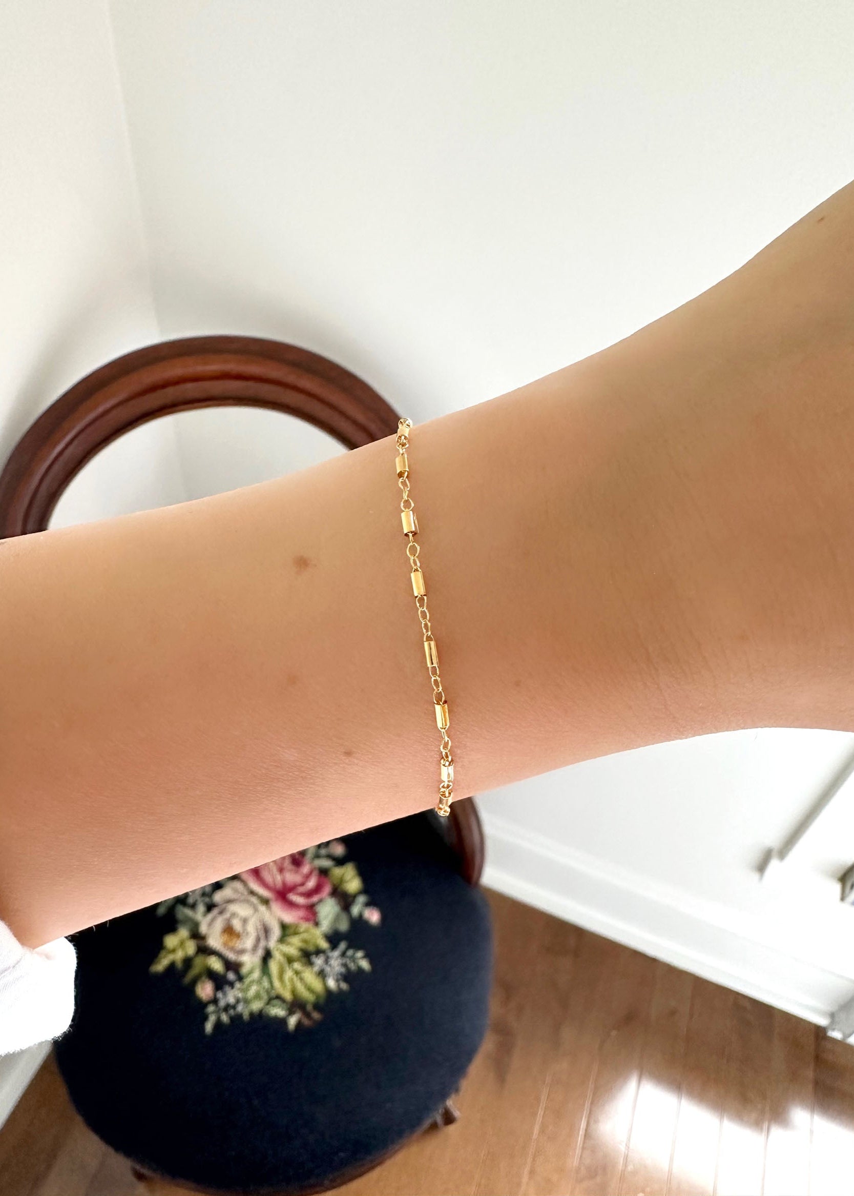 Satellite Bar Link Bracelet - 14k Gold Filled
