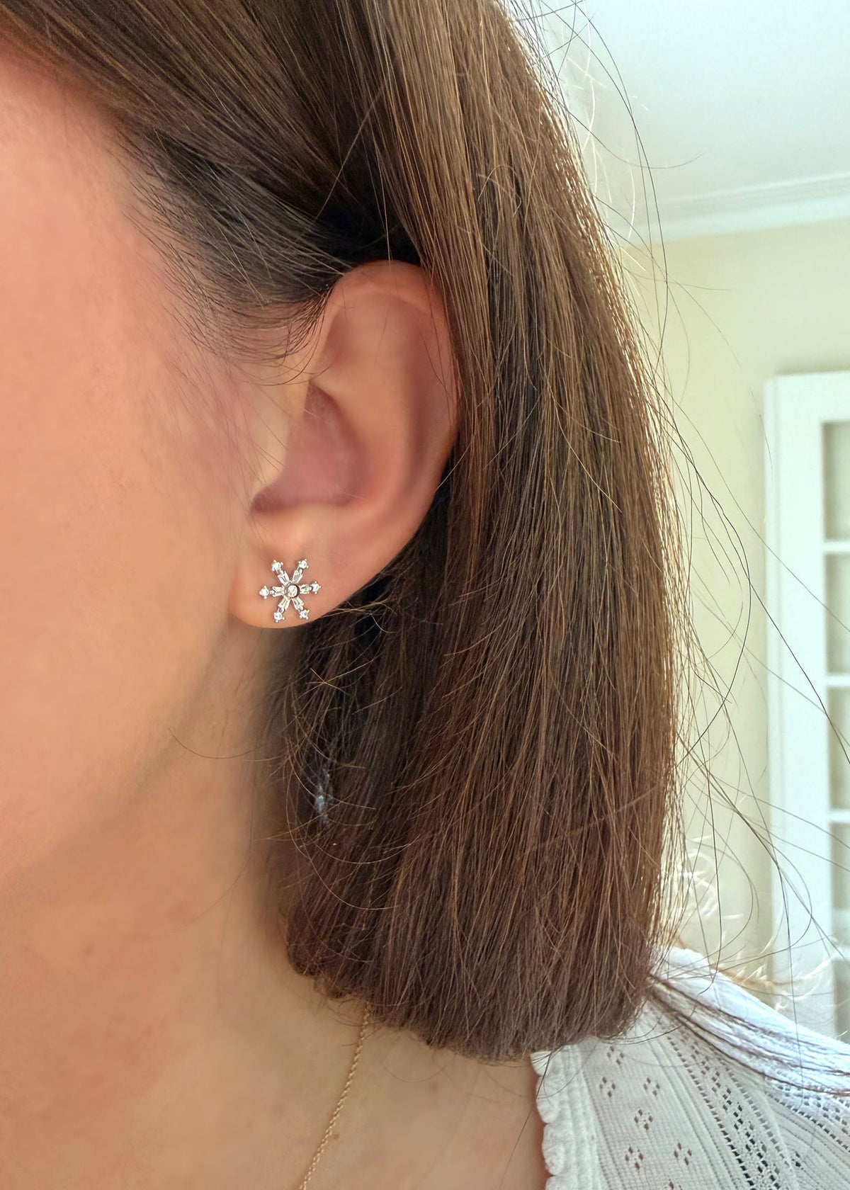 Snowflake Earrings - Silver