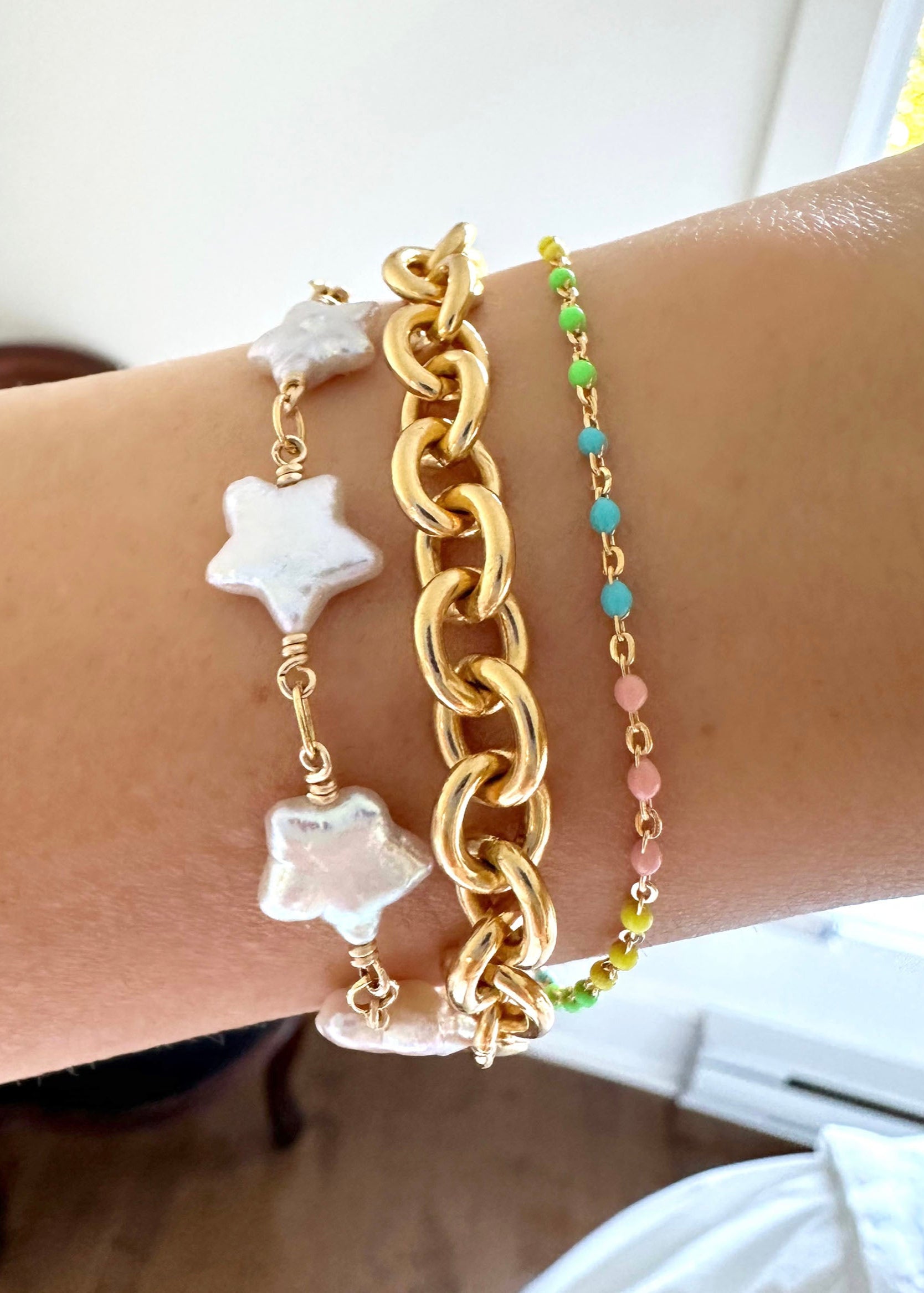 Pearl Star Bracelet - 14k Gold Filled