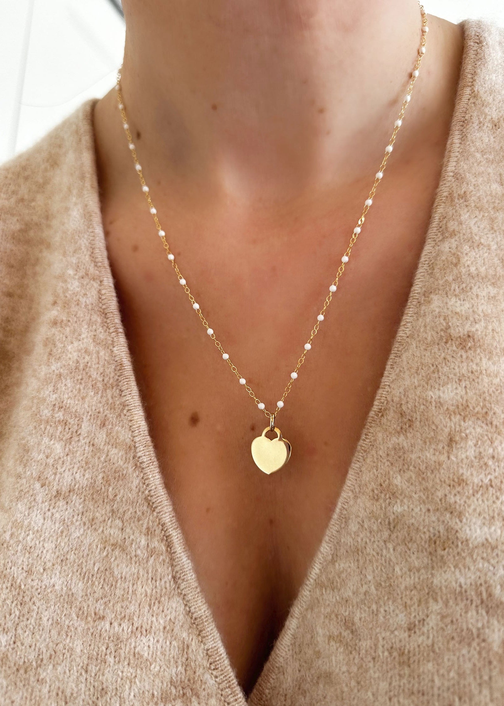 Enamel Necklace - White