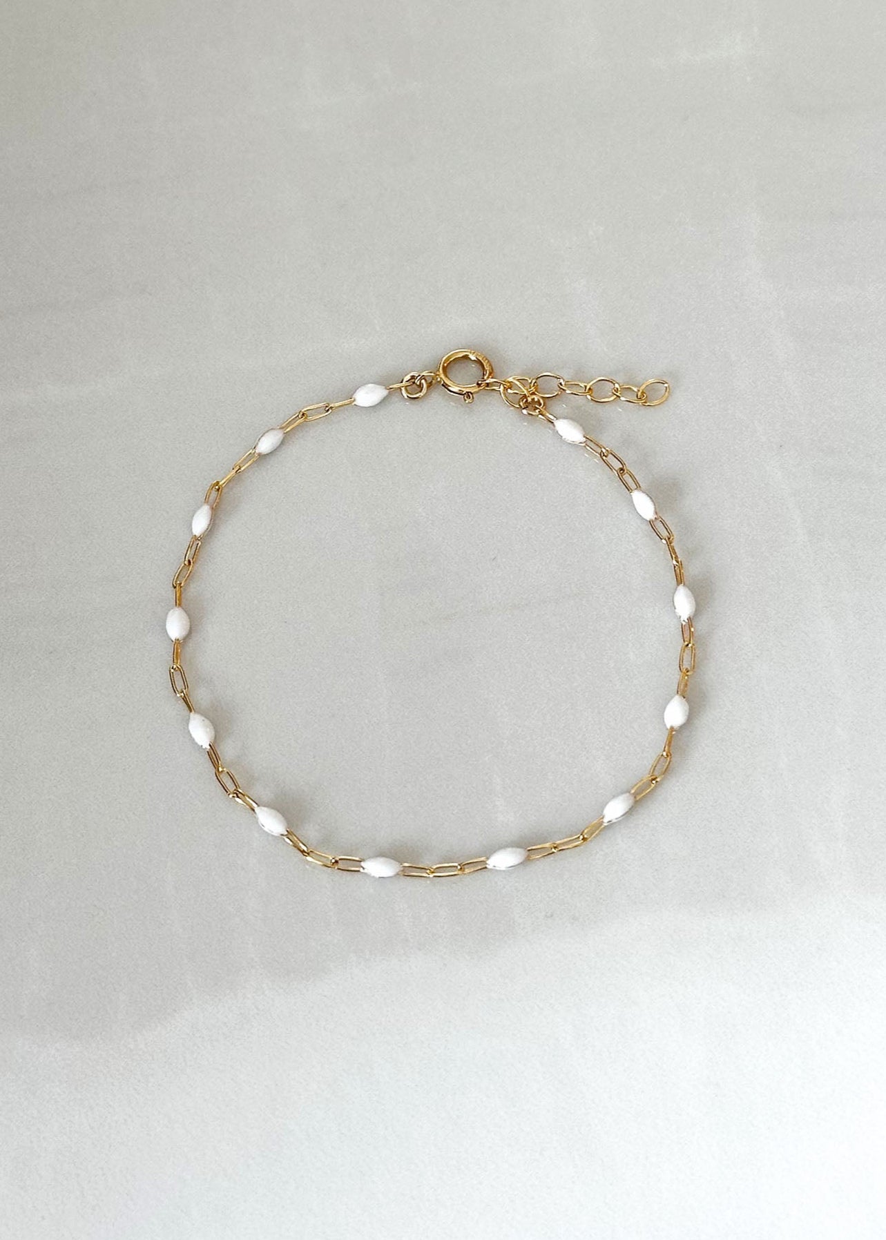 Enamel Paper Clip Bracelet - 14k Gold Filled