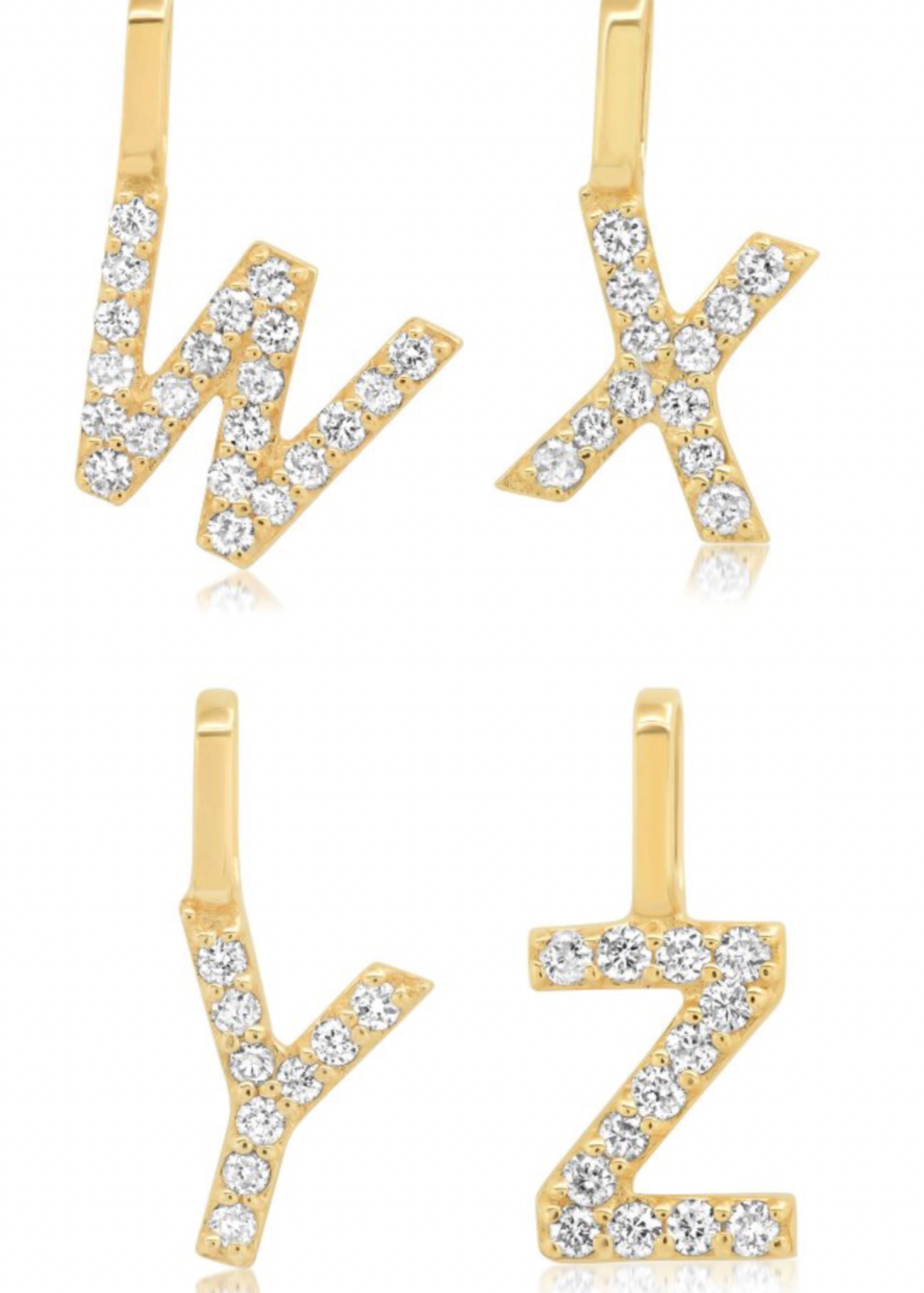 Diamond Letter Pendant (14k Solid Gold)