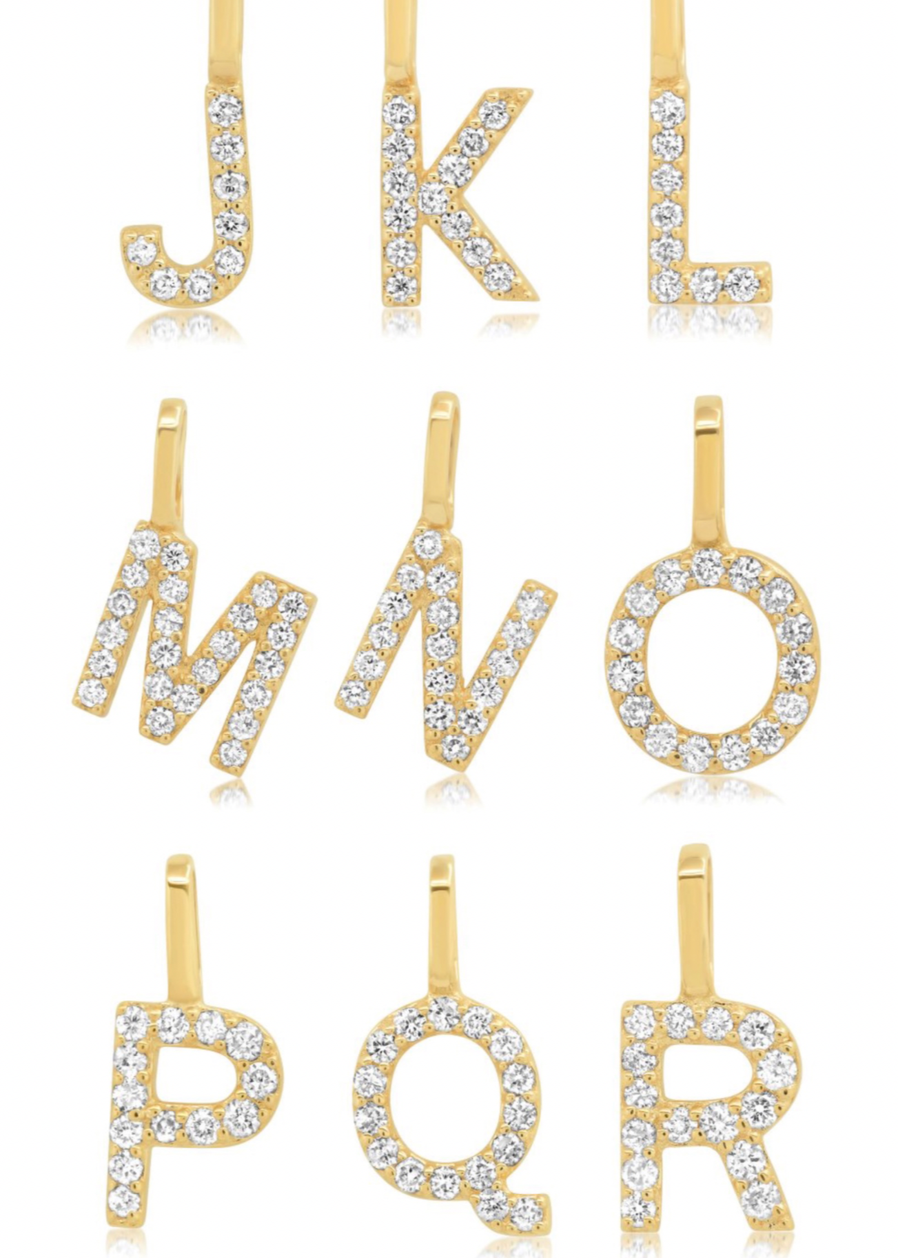Diamond Letter Pendant (14k Solid Gold)